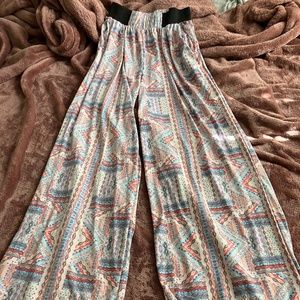 Multi-colored Palazzo-style pants